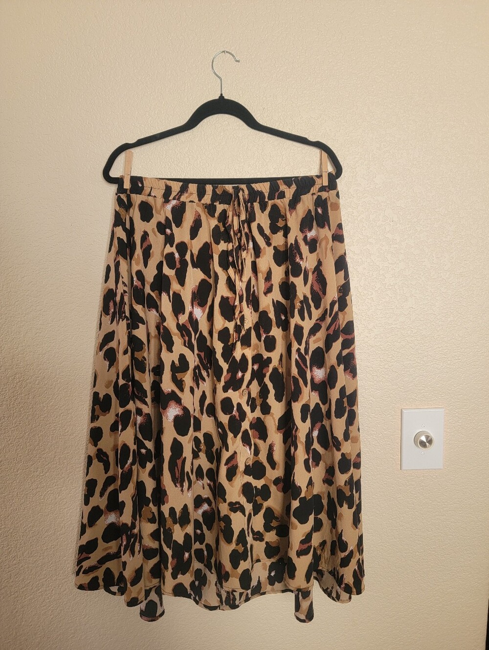 SHEIN Curve Leopard Print Elastic Waist Maxi Skirt
